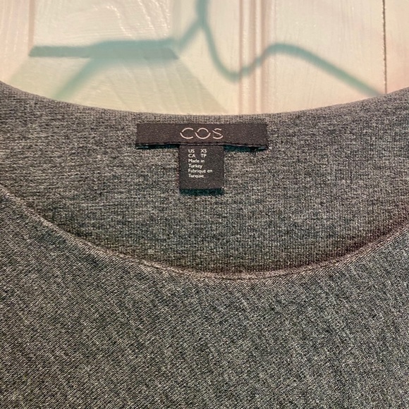 COS Asymmetric Drape Top Dark Gray XS - Picture 5 of 6